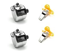Sept-Compteur Manuel, 2 Pièces Compteur De Passage En Métal, Compte Personne Manuel Portable 4 Chiffres, Compteur À Main Avec Sifflet, Pour Restaurants, Entrepôts, Stades