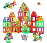 Sept-Construction Magnétiques Enfants Jouet Jeu De Éducatifs Cadeau Pour Garçons Et Filles Jouets Magnétiques Plus Forts Blocs Dejeux D'apprentissage De Construction Stem 3 Ans +(76 Pcs)