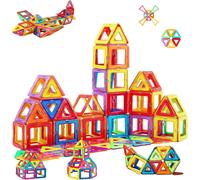 Sept-Construction Magnétiques Enfants Jouet Jeu De Éducatifs Cadeau Pour Garçons Et Filles Jouets Magnétiques Plus Forts Blocs Dejeux D'apprentissage De Construction Stem 3 Ans +(65 Pcs)