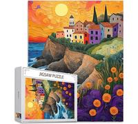 Sept Couleurs Puzzle 2000 Pièces Adultes, 5D DIY Puzzle Petite Ville Couleur Puzzles, Jigsaw Jeu éducatif Effrayant, Ddifficile pour Adultes for Decoration Chambre Murale, Cadeau Homme, Model540