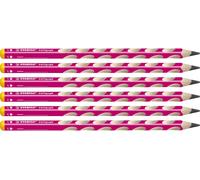Sept-Crayon Graphite Gaucher - Easygraph - Lot De 6 Crayons Graphites Hb (Rose)