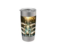 Sept cygnes en train de nager Gobelet isotherme en acier inoxydable double paroi