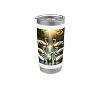 Sept cygnes en train de nager Gobelet isotherme en acier inoxydable double paroi
