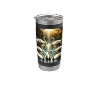 Sept cygnes en train de nager Gobelet isotherme en acier inoxydable double paroi
