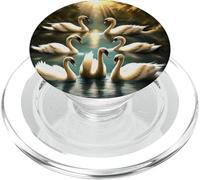 Sept cygnes nageant PopSockets PopGrip pour MagSafe