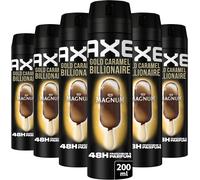Sept-- Déodorant Homme Spray - Magnum Gold Caramel Billionnaire - 48h Non-Stop Frais - Parfum De Caramel Gourmand - Lot 6x200ml