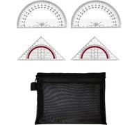 Sept-Deux Règles Triangulaires, 2 Rapporteurs, Pour Mesurer Les Angles, Tracer Des Cercles Avec Pochette,Convient Pour L'école, Le Bureau, Les Dessins De Créateurs