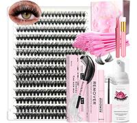 Sept-Diy Kit Extension Cils Spécial Pour Débutants 280 Mèches De Cils Bouclés 40d Longueur Colle Adhésive Et D'étanchéité Lash Remover Pinces À Épiler Cils Mousse Shampoing Outil Applicateur De Cils