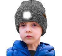Sept-Enfants Led Bonnet Lampe Frontale, Usb Rechargeable 4 Led Chapeau De Course Ultra Lumineux Mains Libres Lumière Hiver Chaud Tricot Bonnet Cadeaux Pour Garçons Et Filles