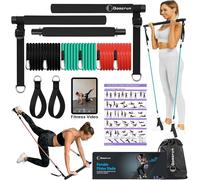 Sept-Ensemble De Barres De Pilates Et De Bandes De Résistance Avec Poignées, Salle De Sport Portable À Domicile ¿ Livré Avec Des Affiches Et Des Vidéos De Fitness