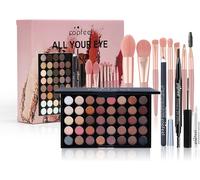 Sept-Ensemble De Maquillage, Coffret Maquillage Femme, Palette De Fards À Paupières De 40 Couleurs, Avec Mascara, Eye Liner, Pinceau De Maquillage Et Crayon À Sourcils