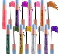 Sept-Ensemble De Mascara Couleur, 8 Couleurs Mascara Coloré, En Fibre 3d Verts Noirs Et Blancs, Voluminant, Durable, Imperméable À L`Eau, Végétalien, Pinceau Fin, Maquillage Naturel Des Yeux