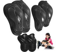 Sept-Ensemble De Protections Pour Enfant, Coudières Protège-Poignets Genouillères Équipement De Protection 6 En 1, Pour Enfant, Skateboard, Roller, Patinage, Patins À Roulettes