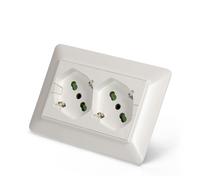 Sept-Fanton 42100-27 Multiprise Universelle Encastrée Opera/Mtx Double Prise Bipas Schuko 2p+T 16a Pré-Câblé Pour Boîte À 3 Modules