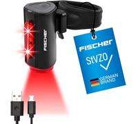 Sept-Fischer Double Feu Arrière De Vélo Avec Éclairage Au Sol À 360° Pour Plus De Visibilité Et De Protection, Batterie Rechargeable