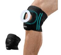 Sept-Genouillère Sport Réglable Homme Femme - Avec Stabilisateurs Latéraux & Gel Patella, Anti-Douleur Course, Fitness, Tennis (Noir)