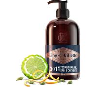 Sept-Gillette King C Nettoyant 3-En-1 Pour Barbe, Visage Et Cheveux, Revitalise Et Nettoie En Profondeur, Conçu Pour La Routine De Soin Quotidien, Doté D¿Un Parfum Masculin, Formule Avec De L¿Huile D