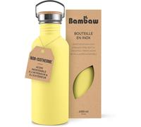 Sept-Gourde Inox 1l, Bouteille D'eau Jaune, Gourde Reutilisable Non-Isotherme, Gourde Sport 1 Litre, Gourde Inox 1l, Gourde Metal 1l \U2013 Jaune Impérial