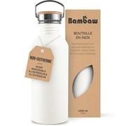 Sept-Gourde Métal 1l, Bouteille D`Eau Blanche, Gourde Reutilisable Non-Isotherme, Gourde Sport 1 Litre, Gourde Inox 1l, Gourde Acier Inoxydable \U2013 Blanc Polaire