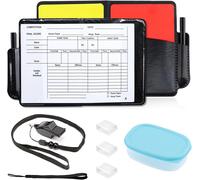 Sept-Kit D'arbitre De Football, Ensemble Complet Avec Cartons Jaune Et Rouge, 1 Sifflet, Porte-Clés, Sac À Cartes, Crayon Et Livres De Rapport, Accessoires De Référence Pour Football, Sport, Compétit