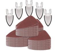 Sept-Kit De 130 Patins De Ponçage Oscillants, 5 Patins De Ponçage Pour Doigts, 125 Papiers Abrasifs, Grains 60/80/120/180/240, Papier Abrasif Multifonction Pour Bois/Plâtre, Autres Surfaces