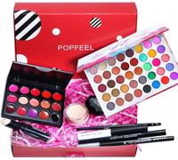 Sept-Kit De Maquillage Complet, Coffret Maquillage Femme, Kit Maquillage Femme, Lot Maquillage Avec Ombres Paupières, Rouge À Lèvre, Pinceaux, Mascara