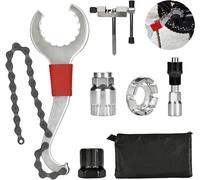 Sept-Kit D'outils Pour Vélo 10 Pièces, Outil De Démontage De Cassette 3 En 1 Clé De Démontage De Cassette Outil De Pédalier Manivelle Disjoncteur De Chaîne Clé À Rayons Clé À Cône De Moyeu