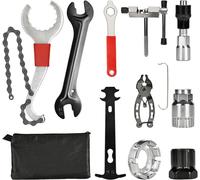 Sept-Kit D'outils Pour Vélo 10 Pièces, Outil De Démontage De Cassette 3 En 1 Clé De Démontage De Cassette Outil De Pédalier Manivelle Disjoncteur De Chaîne Clé À Rayons Clé À Cône De Moyeu