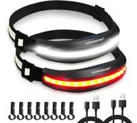 Sept-Lampe Frontale Led Cob, Usb - C Rechargeable Lampe Torche Légère À Étanche Phare 230° À Lumière Rouge, Lampe De Travail Pour Casque - Entretien, Camping, Exécuter, Pêche, Avec Clip, Lot De 2