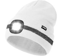 Sept-Led Bonnet Lampe Frontale, Usb Rechargeable 4 Led Chapeau De Course Ultra Lumineux Lumière Hiver Chaud Tricot Bonnet Avec Réfléchissante Bande Cadeaux Pour Hommes Et Femmes
