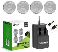 Sept-Lir2032 De Batterie Rechargeable Avec 4 Piles Bouton Lithium-Ion 4 Pièces 3,7 V 45 Mah Montre Porte-Clés À Distance
