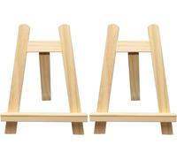 Sept-Logei Mini Chevalet Petit, Lot De 2 Mini Chevalets En Bois, Petit Chevalet De Table, Tableau Noir, Support Triangulaire En Bois, Support De Cadre Photo Pour Peinture De Bureau, Affichage, Photos