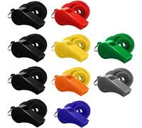 Sept-Lot De 10 Sifflets En Plastique Pour Arbitre, Sifflets De Sport Pour Enseignants De Football, Entraîneurs, Survie, Camping, Sauvetage, Fête