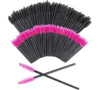 Sept-Lot De 100 Brosses À Cils Jetables Mascara Baguettes Magiques Applicateur De Cils Sourcils Cosmétique Kit D'outils De Maquillage (Noir Et Rose)