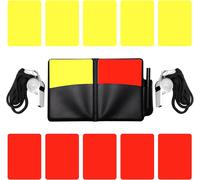 Sept-Lot De 12 Carton Arbitre Footballcarton Jaune Et Rouge Arbitreset Arbitrage Footballequipement Arbitre De Footavec 2 Sifflets En Métal Pour Arbitre Avec Accessoires Pour Stylos Et Sac