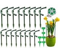 SEPT-Lot de 16 Piquets de Support pour Plantes, Anneau Demi-Rond en Plastique pour Cage de Plantes, Support de Fleurs de Jardin pour Petites Plantes, Fleurs, Légumes (15 x 25 cm + 15 x 15 cm)