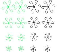 SEPT-Lot de 16 supports de plantes pour plantes grimpantes Monstera, Alocasia, tomates et hortensias, supports pour plantes d'intérieur, pinces robustes, noir et vert