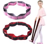 Sept-Lot De 2 Ceinture De Yoga Elastique, Sangle De Yoga Avec 8 Boucles Bande De Résistance Elastique, Étirement Des Bandes Elastique Musculation De Résistance Pour Latine Pilates