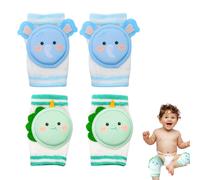 Sept-® Lot De 2 Paires De Genouillères Respirantes Pour Bébé Avec Éponge, Genouillères Antidérapantes, Couvre-Pieds, Éléphant + Dinosaure