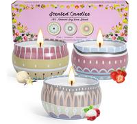Sept-Lot De 3 Bougies Parfumées Cadeau Pour Femme, Aromathérapie En Cire De Soja Parfumée Naturelle Jusqu'à Cadeau De Soulagement, Cadeau Pour Mariage Anniversaire Maman Fête Des Mères Bain, Yoga