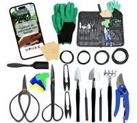 SEPT-® Lot de 32 Outils Complet bonsaï ¿ Outil en Acier - Jardinez - Cisailles à bonsaï pour Entretien de Vos bonsaïs et Plantes - Ciseaux - Pince - Taillage et élagage bonsaï - Fil Aluminium