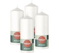 Sept-- Lot De 4 Bougies Piliers Lisses - Blanc - 15 X 6 Cm - Pour La Maison - Combustion 42 Heures - Sans Parfum - 5% Cire Végétale Naturelle - Sans Huile De Palme