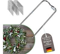 SEPT-Lot de 50 pinces à cravate de qualité supérieure - Argenté - 17/35 mm - Pour la décoration de fleurs, de jardin, couronnes - Outil durable pour de nombreuses applications