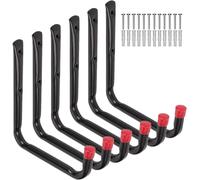 SEPT-Lot de 6 crochets de rangement robustes pour garage, 17 cm, support mural pour tuyau d'arrosage, chaise pliante et vélo¿