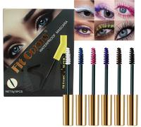 Sept-Lot De Mascara Colorés, 6 Couleurs, Résistant À L'eau, Longue Durée, Mascara Pour Cils Longs, Volume Et Curling, Extension Du Maquillage Des Yeux Pour Fête/Halloween/Noël/Mariage