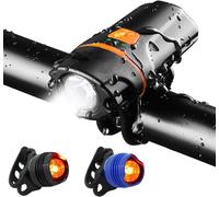 Sept-Lumière De Vélo, Phare Avant De Vélo Ultra-Lumineux Rechargeable Par Usb De 1 200 Lumens, Ip65 Étanche 6 Modes De Cyclisme Lampe Torche Parfaite Pour La Nuit