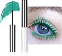 Sept-Mascara Color¿¿ Professionnel 6# Vert ¿¿Meraude - Volume & Courbe Parfaite, Technologie Waterproof Anti-Larmes, Not Blooming Eye Lashes Mascara Pinceau Double Face Pr¿¿Cis Sans Globules (5ml)