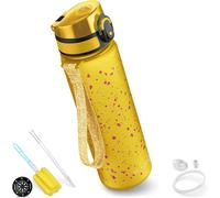 Sept-Minny Gourde Anti-Fuite Pour Enfant, Avec Paille Ou Passoire, 350 Ml, 500 Ml, 750 Ml, Bouteille D'eau Légère En Tritan, Sans Bpa, Pour La Maternelle, L'école (Orange, 500 Ml)
