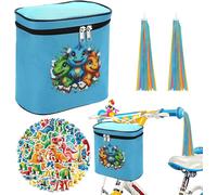 Sept-Panier De Vélo Pour Enfants - Sacoche De Guidon Pour Enfant - Panier Avant Pour Vélo D'enfant - Sacoche De Vélo Pour Enfant Avec Rubans Et Autocollants - Idéal Pour Vélo Et Poupée - Siège De Vél
