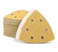 Sept-Papier De Verre Triangulaire ¿50 Feuilles ¿6 Trous ¿ 93 X 93 X 93 Mm ¿ Grain 80 ¿ Pour Ponceuse Delta ¿ Feuilles Abrasives ¿ Tampons Triangulaires Feuilles Abrasives ¿ Tampons Triangulaires